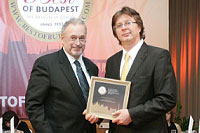 Receiving Best of Budapest award in 2010